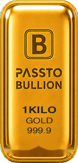 PASSTO BULLION front-facing 1 kilo fine gold bar