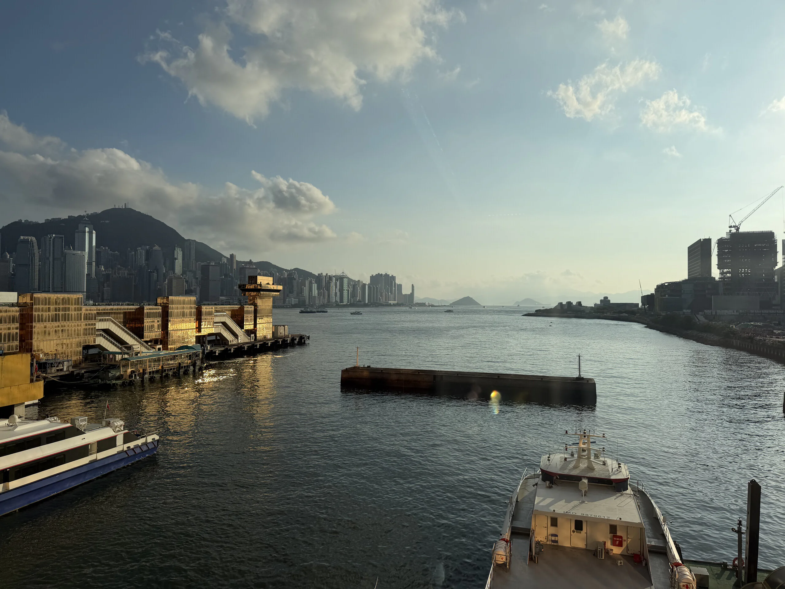 Sunset Victoria Harbour view from the PASSTO BULLION China Hong Kong City store